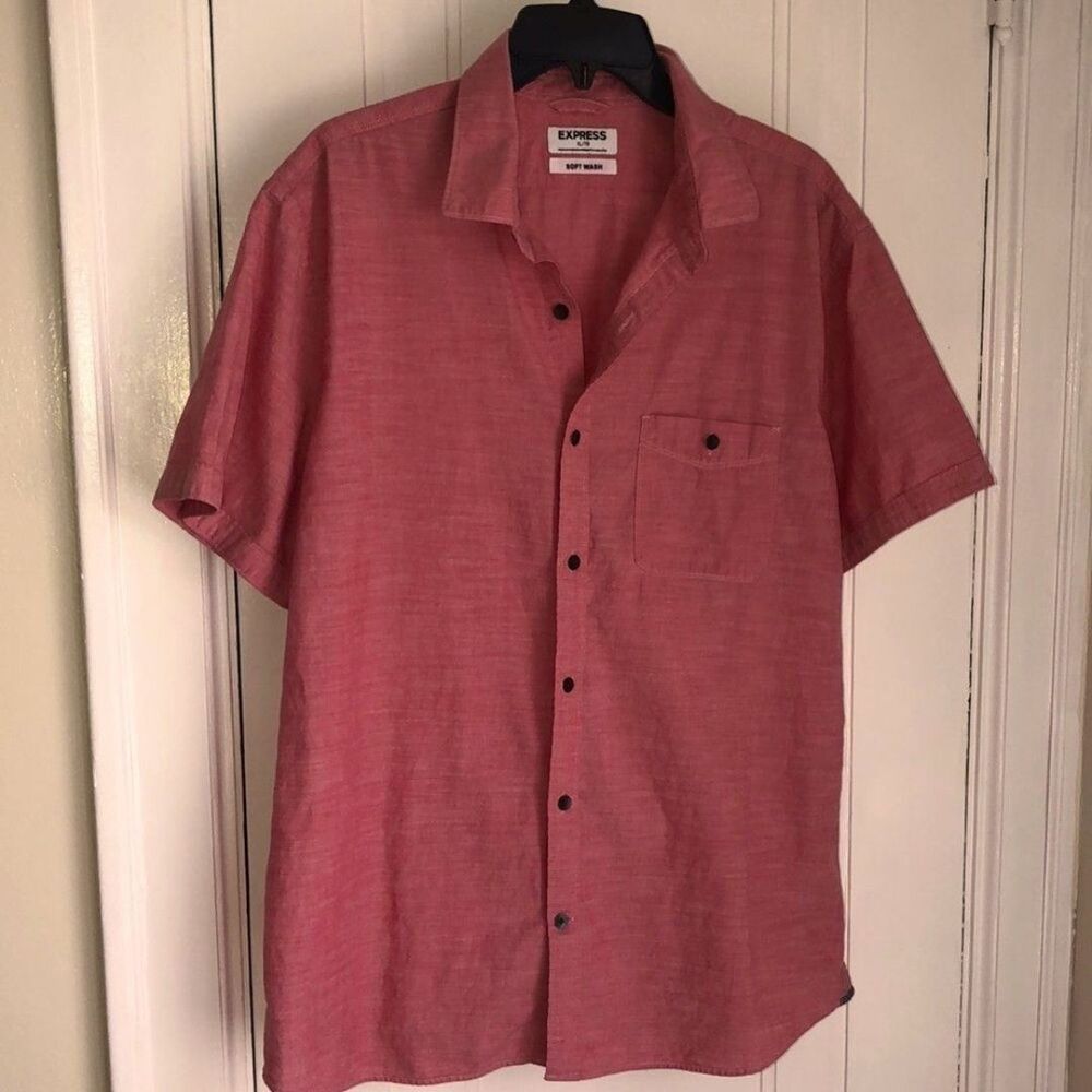 Express men’s casual button shirt 100% cotton pink